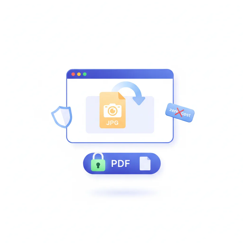 Clean JPG to PDF converter with no watermark and privacy shield