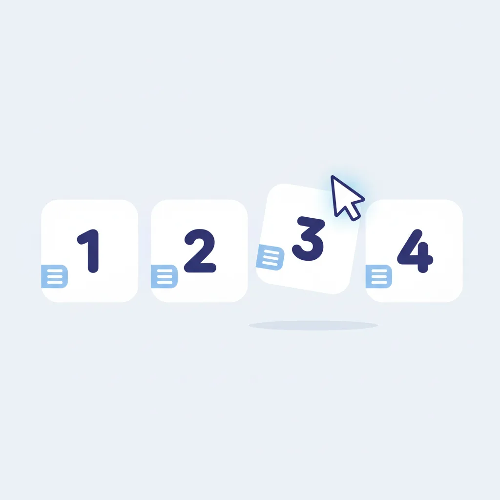 Photo thumbnails numbered and being dragged into correct sequence before merging to PDF