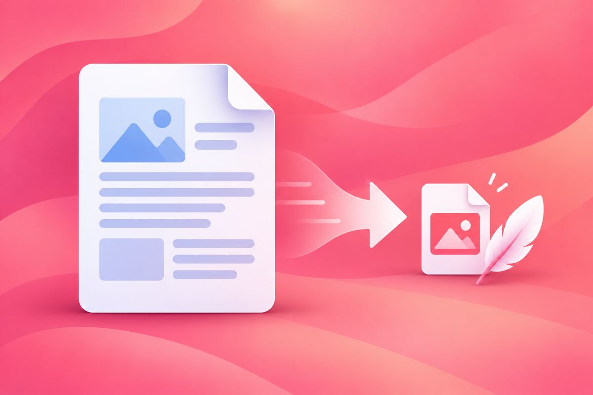 Illustration of a one-page PDF shrunk to 100 KB