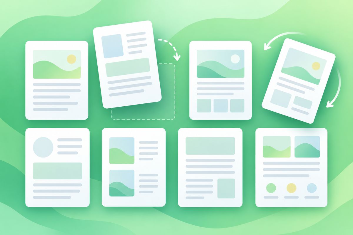 Illustration of rearranging and rotating PDF pages