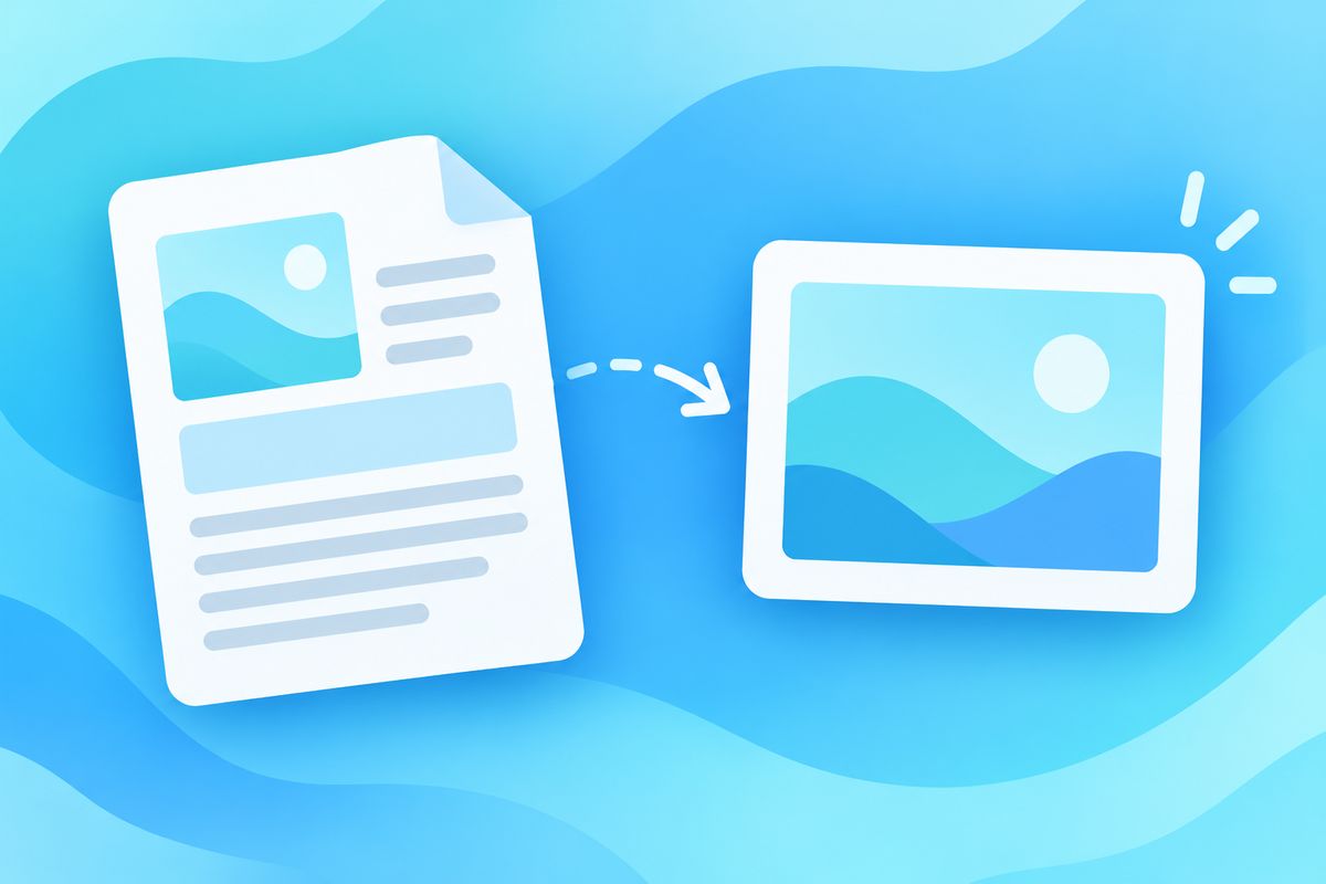 Illustration of a PDF page converted into a PNG image