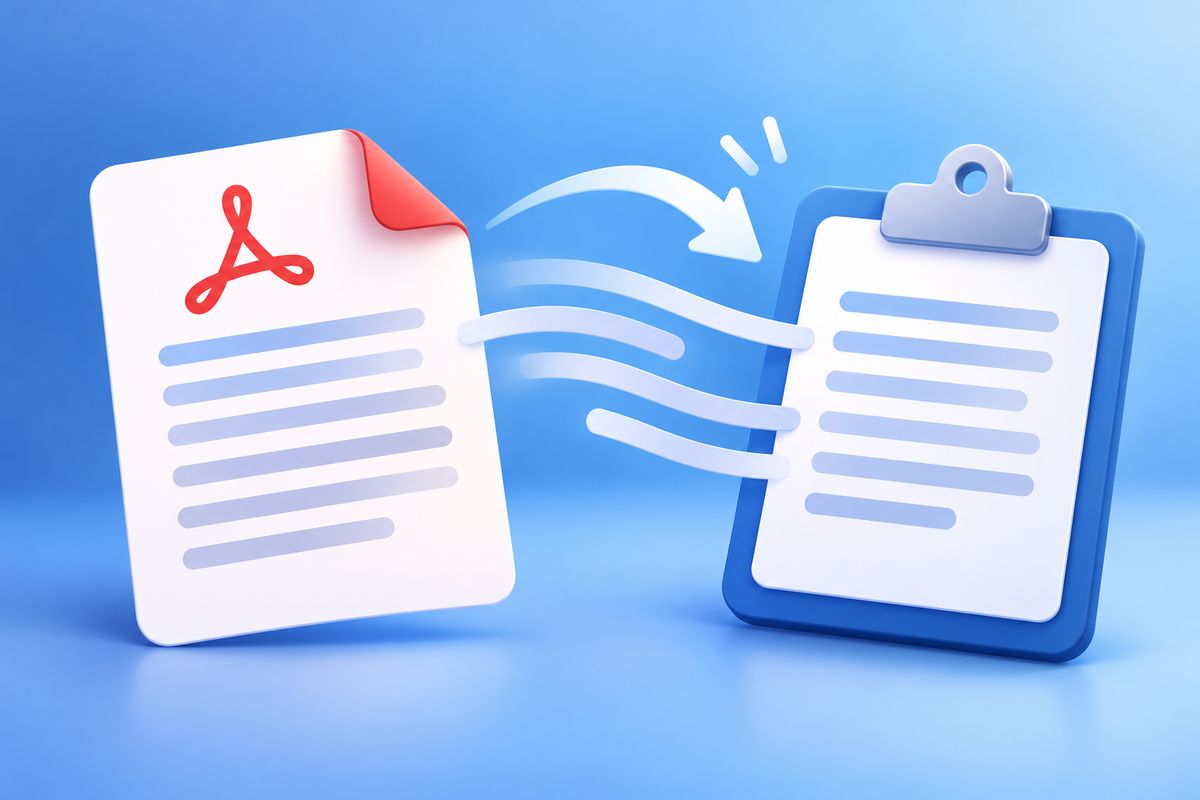 Illustration of extracting text from a PDF